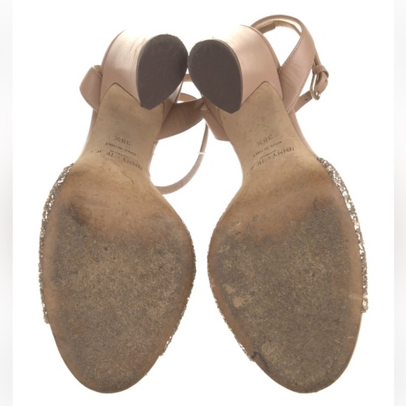 Jimmy Choo Glitter Nude Sandal size 38.5 - Picture 6 of 11